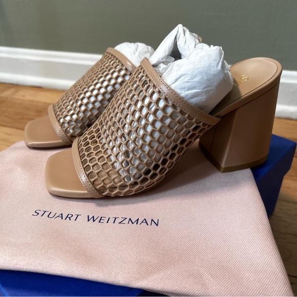 Stuart Weitzman Shoes - Stuart‎ Weitzman Cayman 85 Block Slide size 6B tan brown